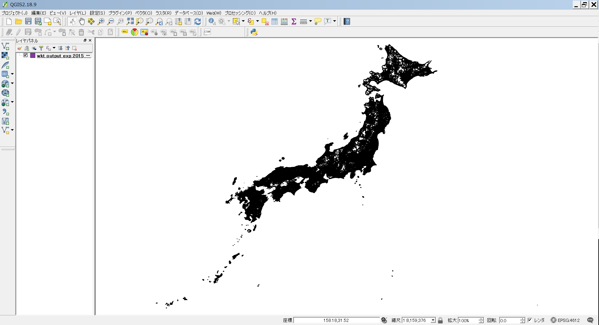 計算結果のGIS画面表示